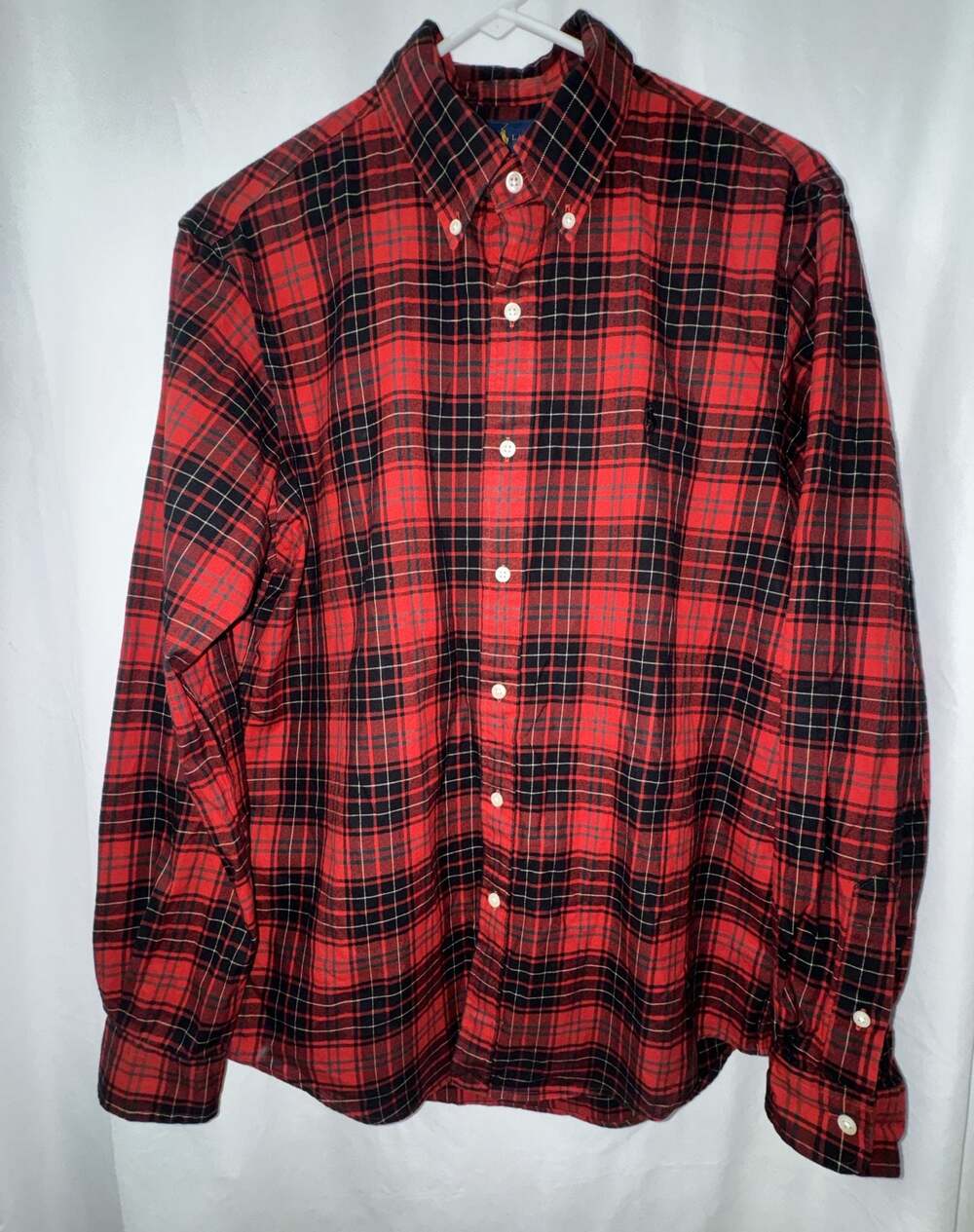 Ralph Lauren Performance Classic Fit Red/Black Plaid Long Sleeve Button Shirt